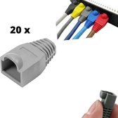 20x Netwerkplug huls Grijs- Beschermhuls -Markering Connector Stekker - Grijs