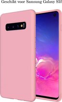 Samsung S10 Hoesje - Samsung galaxy S10 hoesje roze siliconen case hoes cover hoesjes