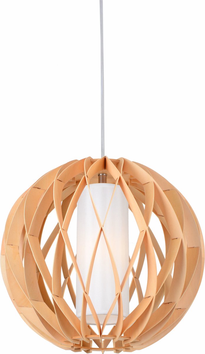 Hanglamp Hout Rond Houtkleur 40 cm - Madera Alcornoque