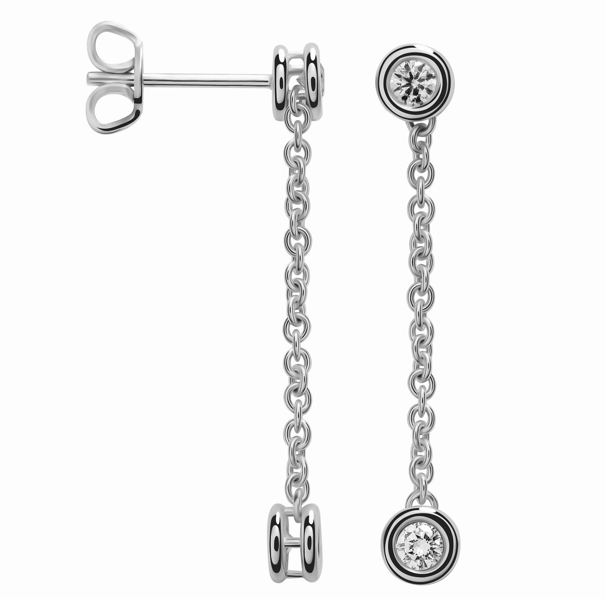 Orphelia RD-014/1 - Oorbel Hangend - 18 Karaat Witgoud / Diamant 0.40 ct