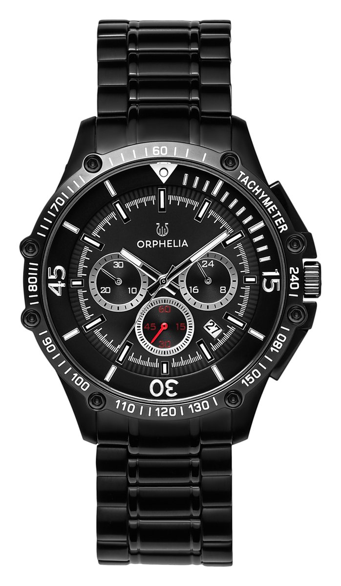 Orphelia Frenetic OR82813 Horloge - Staal - Zwart - Ø 45 mm