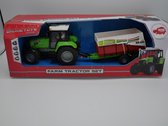 Dicky toys traktor met aanhanger, met frictie aandrijving.