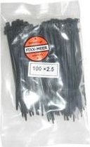 Kabelbinders 2,5 x 100 mm - zwart - zak 100 stuks - Tiewraps - Binders