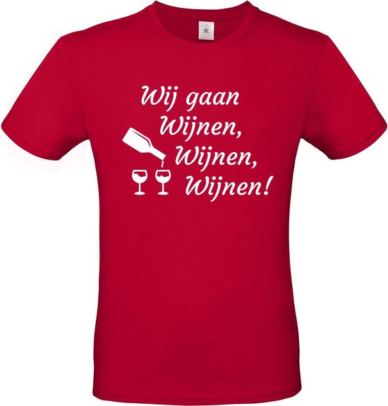 T-shirt met opdruk “Wij gaan Wijnen, wijnen, wijnen!” | Meiland collectie |  Rood... | bol.com