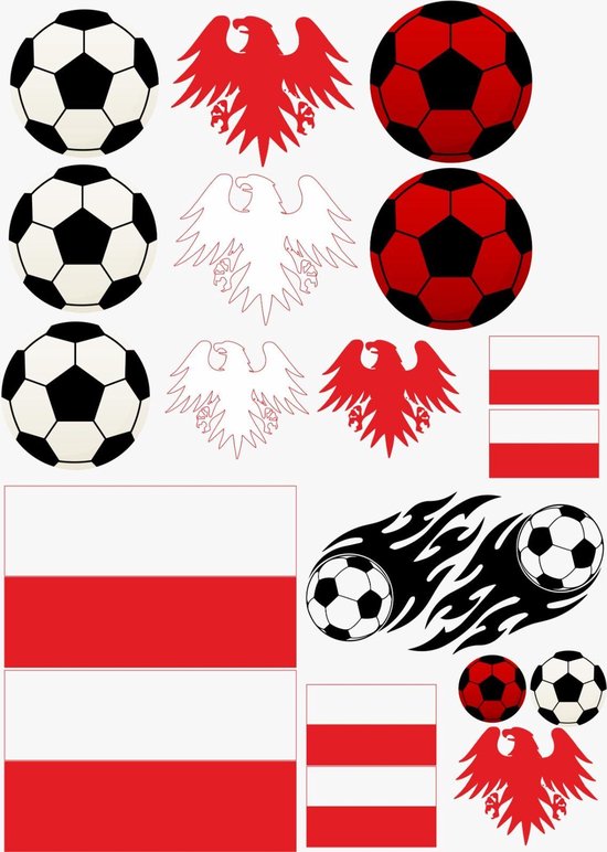 Raamsticker WK voetbal XL Polen - Versiering wit/rood - Polen - WK voetbal  -... | bol.
