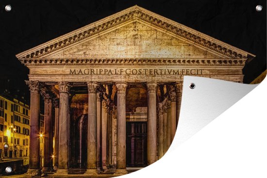 Tuindecoratie Rome - Nacht - Pantheon - 60x40 cm - Tuinposter - Tuindoek - Buitenposter