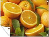 Tuinposter - Tuindoek - Tuinposters buiten - Sinaasappel - Fruit - Oranje - 120x90 cm - Tuin