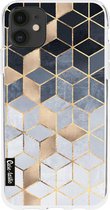 Casetastic Apple iPhone 11 Hoesje - Softcover Hoesje met Design - Soft Blue Gradient Cubes Print