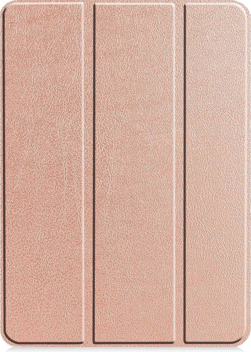 Hoesje - Geschikt voor Apple iPad Pro (2021) - 12.9 inch - Dun & Stevig - Trifold Bookcase - Hard Cover Case - Met Uitsparing Geschikt voor Apple Pencil - Hardcover Book - Tablet Hoes - Rosé goud