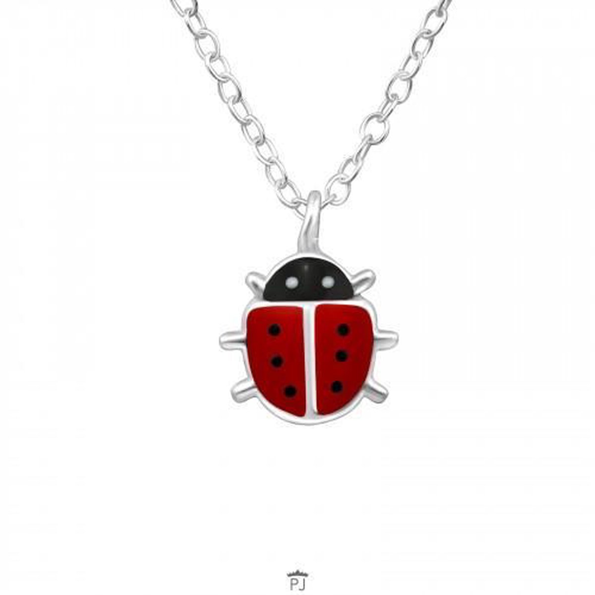 WeLoveSilver - zilveren ketting kinderen - lieveheersbeestje hanger