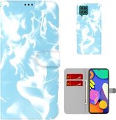 Voor Samsung Galaxy M62/F62 Cloud Fog Pattern Horizontal Flip Leather Case met houder & kaartsleuf & portemonnee (hemelsblauw)