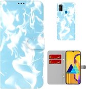 Voor Samsung Galaxy M30s / M20s Cloud Fog Pattern Horizontal Flip Leather Case met houder & kaartsleuf & portemonnee (hemelsblauw)