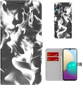 Voor Samsung Galaxy A02/M02 Cloud Fog Pattern Horizontal Flip Leather Case met houder & kaartsleuf & portemonnee (zwart)