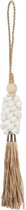 Bazar Bizar - Witte schelp en raffia tassel - interieurhanger - schelp en raffia