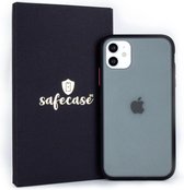 SafeCase® iPhone 11 Hoesje -  Zwart Hoesje - Transparante Matte Achterkant - Schokbestendig