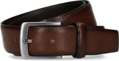 Manfield - Heren - Cognac riem met snakeprint design - Maat 85