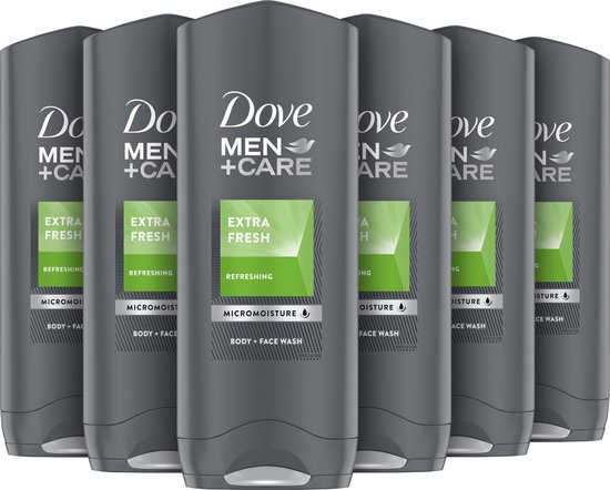 Dove Men Extra Fresh Douchegel - 6 x 250 ml - Voordeelverpakking