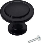 Meubelknop zwart rond - 10 Stuks Diameter 32 mm - Kastknop - Meubelknop - Deurknoppen voor kasten - kastknoppen - Meubelbeslag - Deurknopjes - Meubelknoppen