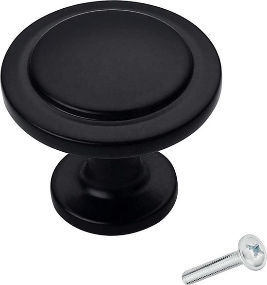 Legacy excuus helder Meubelknop zwart rond - 10 Stuks Diameter 32 mm - Kastknop - Meubelknop -  Deurknoppen... | bol.com