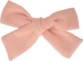 Haarspeldje met knoop en strik  - Light pink linen | Meisje