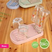 Nana's Eco droogrek voor flessen | Flessenrek | Flessendroogrek | Afdruiprek | Babyfles | Babyflessen | Wheat Straw | Tarwestro | Bio | Roze