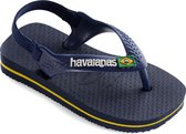 Havaianas Baby Brasil Logo II Jongens Slippers - Navy Blue/Citrus Yellow - Maat 23/24