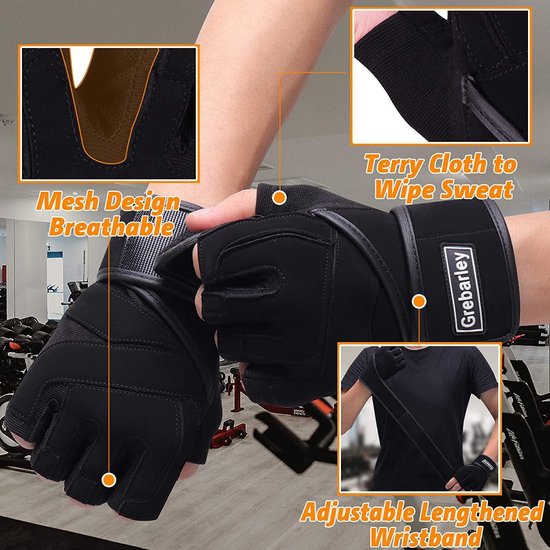 Fitnesshandschoenen - Trainingshandschoenen met polssteun en  handpalmbescherming -... | bol.com