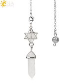 Pendel steen - Pendelen - Spiritueel - Pendelsteen - Natuursteen - Kwarts - Kristallen - Zeshoekig - Spits - Reiki - Chakra - Accessoires - Clear Crystal