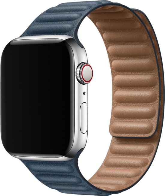 Wabando Leren Link Bandje Threads Middernachtblauw compatibel met Apple  Watch 45/44/42 mm | bol.com