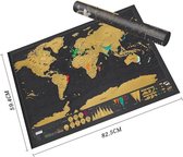 Needies-Scratch map poster- Wereld kraskaart- Goud/zwart- Wanddecoratie-Muurposter