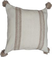 Berber Kussen Pompon Beige - Sierkussens - 60cm x 60cm