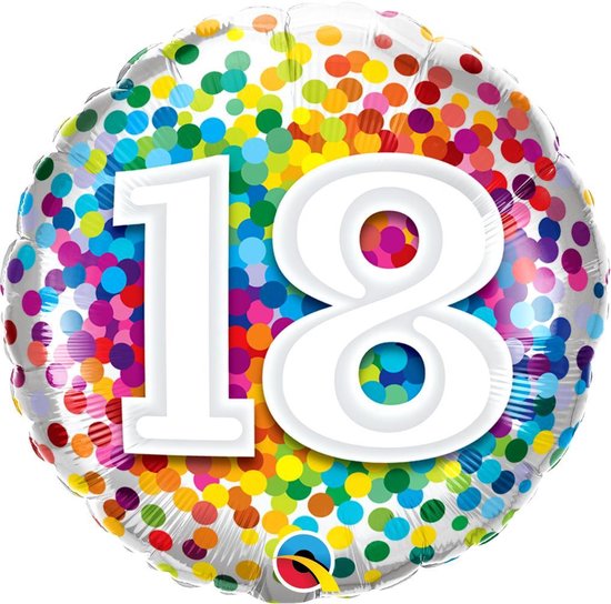 Ballon Verjaardag gevuld helium - 18 Jaar - Confetti dots -... bol.com