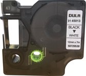 DULA Dymo D1 45013 - S0720530 - Compatible label tape - 1 lettertape - Zwart op wit - 12mm x 7m