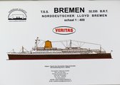 modelbouw, bouwplaat T.S.S. Bremen, schaal 1/400