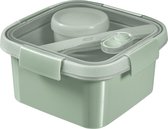 Curver Smart to Go Eco Lunch Set Square 1.1L + Couverts & Sauce Cup - Vert