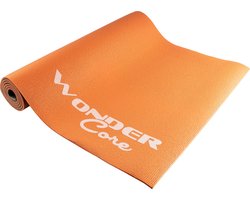 Wonder Core Yogamat Fitness Sport Gymnastiek Pilates Mat antislip 6 mm dik - Oranje / Grijs - 170 x 60 cm