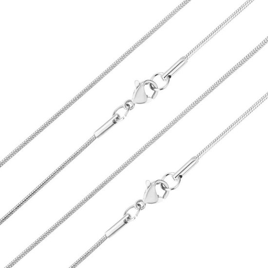 Fako Bijoux® - Ketting - Slang Schakel - Snake Chain - RVS - Stainless Steel - 1.2mm - 40cm - Zilverkleurig