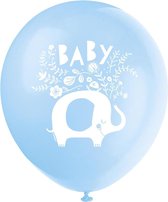 Baby Olifant Ballonnen Blauw 30cm 8st