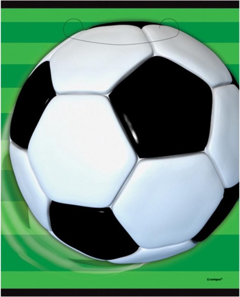 UNIQUE - Plastic voetbal feestzakjes, set van 8