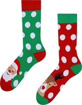 Good Mood mismatched dikke sokken Kerst - Santa & Rudolph - Dedoles unisex maat 39-42