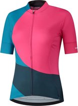 Shimano Cycling Shirt Sumire – Cycling Shirt Femme - Race Shirt - M - Rose / Blauw