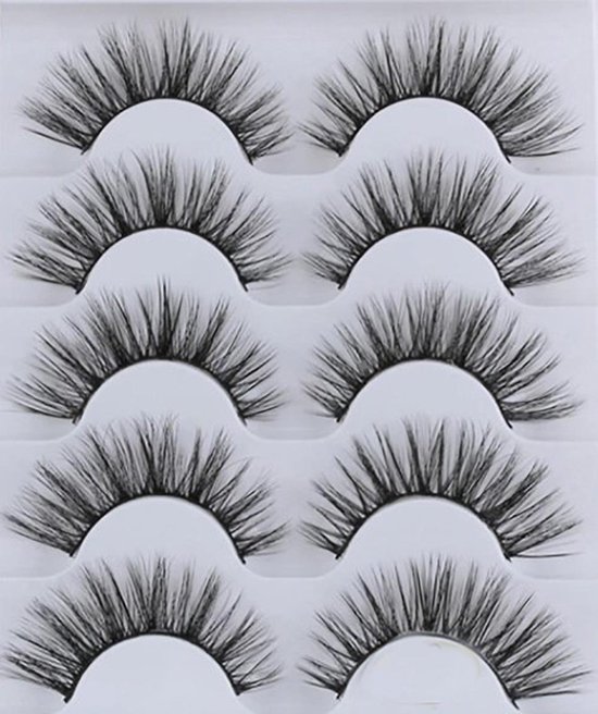 Foto: 5 paar natuurlijke kunst wimpers nep wimpers valse wimpers zwart exclusief lijm stijlvol fake eyelashes c krul