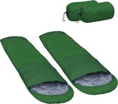 2 groene slaapzakken - kamperen - camping - lichtgewicht - slaapzak - professioneel - set van 2