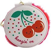 DCI Compact Mirror Cherries Printed character Folding compact mirror, includes a 7.6cm magnifying and a 7.6 cm true-to-life mirror