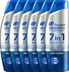 Head & Shoulders 7in1  Krachtige Anti-Roos Shampoo - Voor Mannen - Voordeelverpakking - 6 x 225 ml