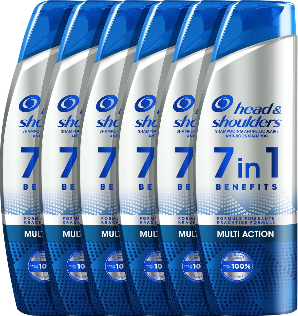 Head & Shoulders Multi Action anti-roos shampoo 7in1 - 6 x 225 ml - voordeelverpakking