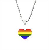 Cabantis LGBTQ Hart Ketting|Regenboog ketting|Gay Pride|LGBT|Ketting Unisex|Rainbow