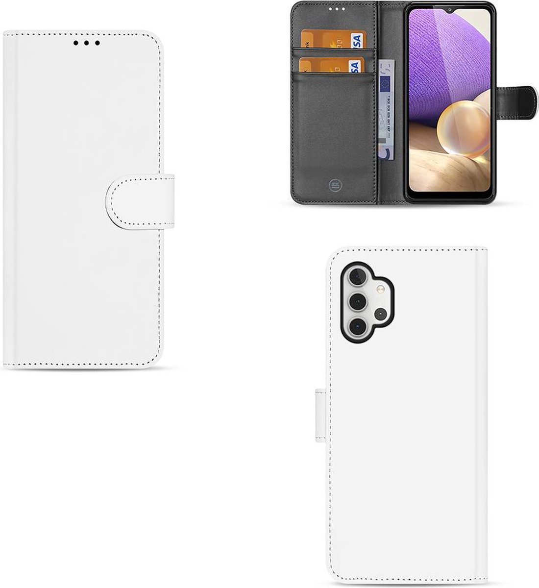 Hoesje Samsung Galaxy A32 4G Bookcover Wit met Pasjeshouder