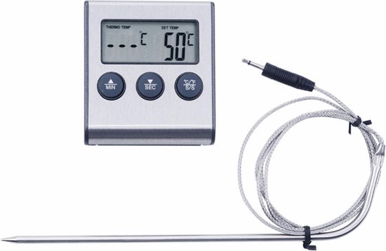 Vleesthermometer - Digitaal - Oventhermometer - Inclusief wekker functie - BBQ thermometer - Kernthermometer - Temperatuurmeter