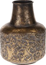 Natural Collection - Vaas “Round Antique” - 21 cm hoog - goud zwart